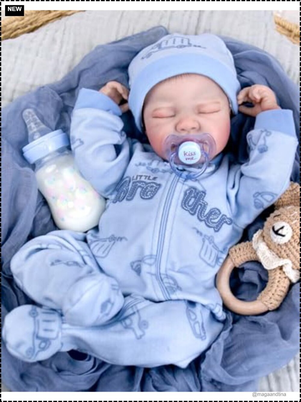 Realistic Weighted Reborn Baby Boy Doll 20 Inch Lifelike Soft Vinyl with Outfit